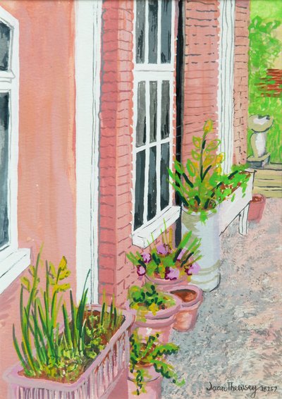 View from the Cottage Kitchen Window with Plants, 2010 by Joan Thewsey